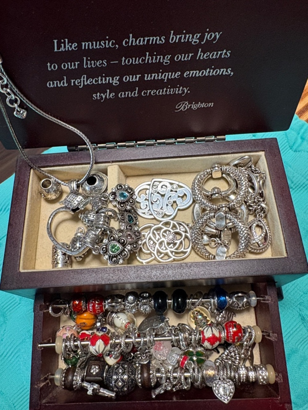 Brighton Charm Bracelet Lot and 20+ earring set plus 60 charms firm thanks. - Picture 4 of 17